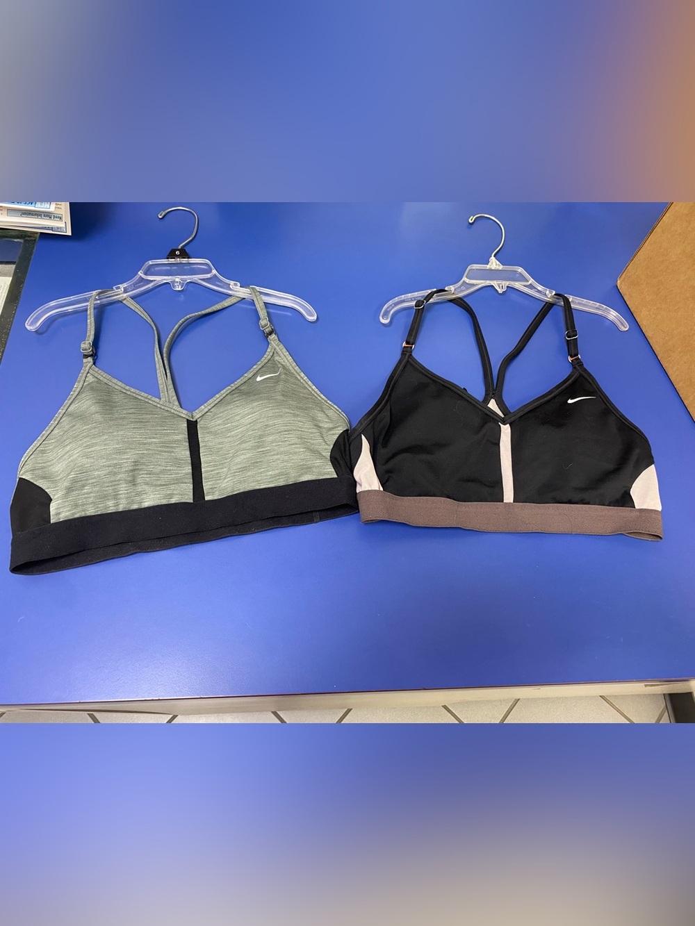 Nike bundle Women's Strappy racerback Sports Bra - Black & gray size medium